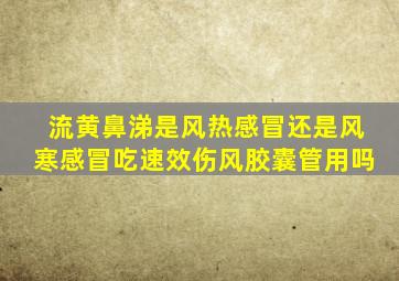 流黄鼻涕是风热感冒还是风寒感冒吃速效伤风胶囊管用吗