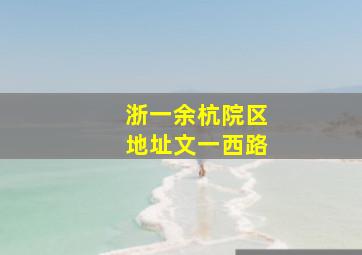 浙一余杭院区地址文一西路