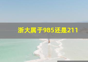 浙大属于985还是211