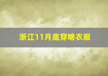 浙江11月底穿啥衣服