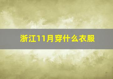 浙江11月穿什么衣服