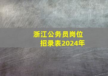 浙江公务员岗位招录表2024年