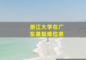 浙江大学在广东录取排位表