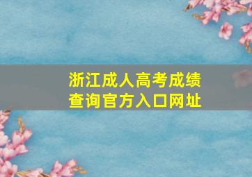 浙江成人高考成绩查询官方入口网址