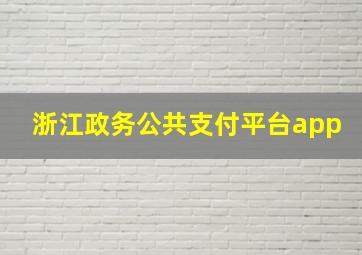 浙江政务公共支付平台app