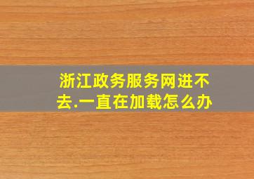 浙江政务服务网进不去.一直在加载怎么办