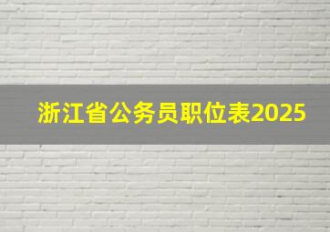 浙江省公务员职位表2025