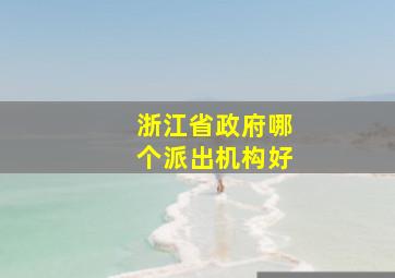 浙江省政府哪个派出机构好