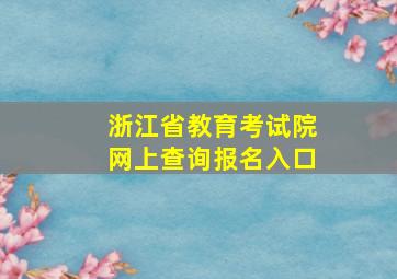 浙江省教育考试院网上查询报名入口