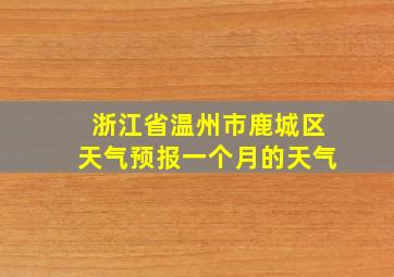 浙江省温州市鹿城区天气预报一个月的天气