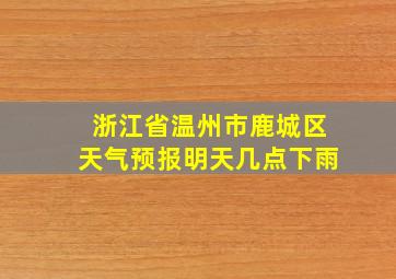 浙江省温州市鹿城区天气预报明天几点下雨
