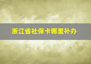 浙江省社保卡哪里补办