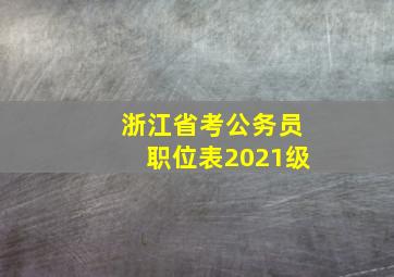 浙江省考公务员职位表2021级