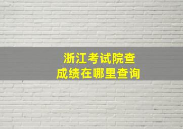 浙江考试院查成绩在哪里查询