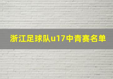 浙江足球队u17中青赛名单