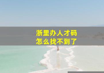 浙里办人才码怎么找不到了