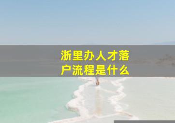 浙里办人才落户流程是什么