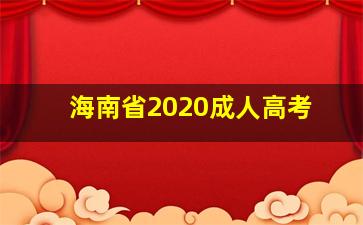 海南省2020成人高考