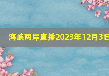 海峡两岸直播2023年12月3日