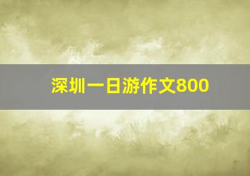 深圳一日游作文800