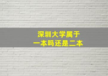 深圳大学属于一本吗还是二本