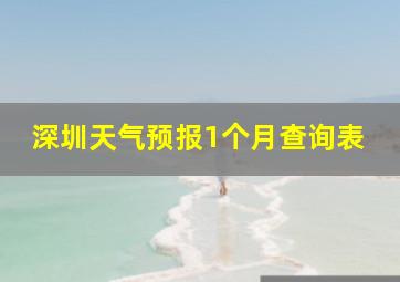 深圳天气预报1个月查询表