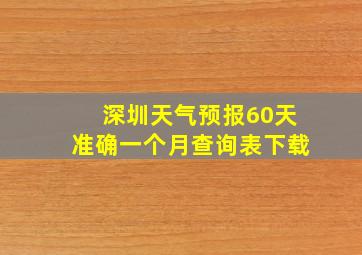 深圳天气预报60天准确一个月查询表下载