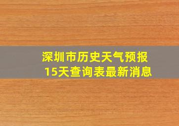 深圳市历史天气预报15天查询表最新消息