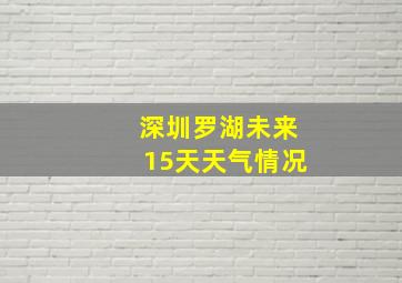 深圳罗湖未来15天天气情况