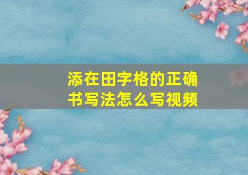 添在田字格的正确书写法怎么写视频