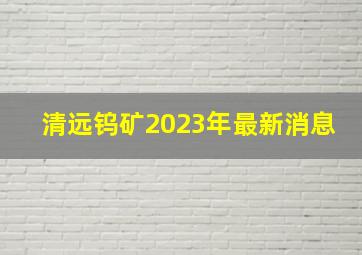 清远钨矿2023年最新消息