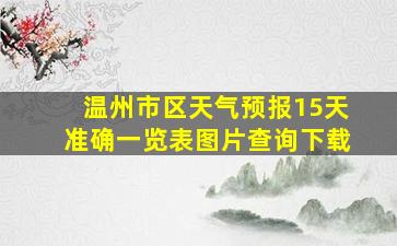 温州市区天气预报15天准确一览表图片查询下载