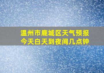 温州市鹿城区天气预报今天白天到夜间几点钟