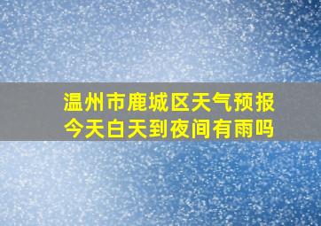 温州市鹿城区天气预报今天白天到夜间有雨吗