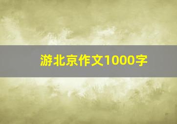 游北京作文1000字