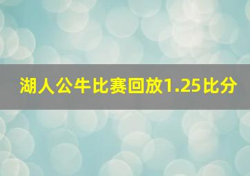 湖人公牛比赛回放1.25比分