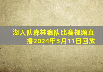 湖人队森林狼队比赛视频直播2024年3月11日回放