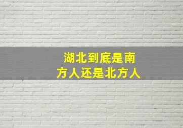 湖北到底是南方人还是北方人