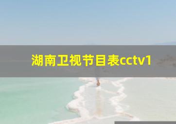 湖南卫视节目表cctv1