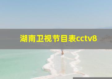 湖南卫视节目表cctv8