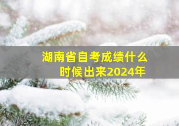 湖南省自考成绩什么时候出来2024年