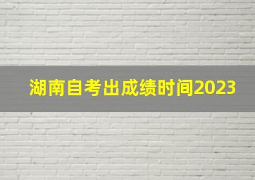 湖南自考出成绩时间2023