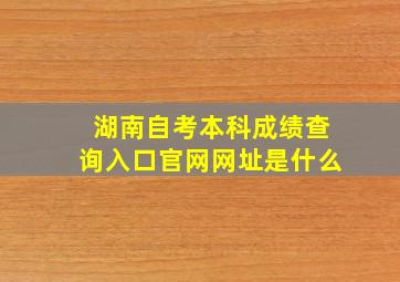 湖南自考本科成绩查询入口官网网址是什么