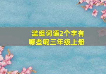 滥组词语2个字有哪些呢三年级上册