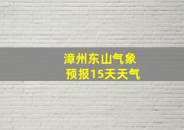 漳州东山气象预报15天天气