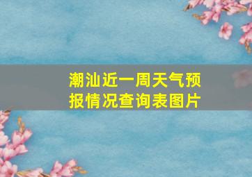 潮汕近一周天气预报情况查询表图片