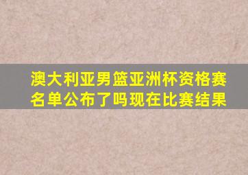 澳大利亚男篮亚洲杯资格赛名单公布了吗现在比赛结果