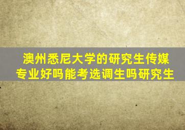 澳州悉尼大学的研究生传媒专业好吗能考选调生吗研究生