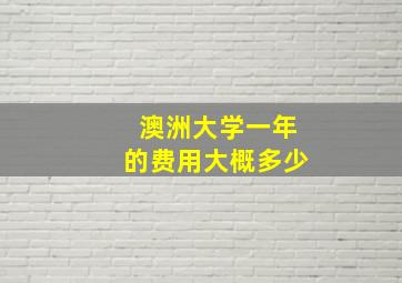 澳洲大学一年的费用大概多少