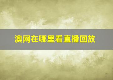 澳网在哪里看直播回放